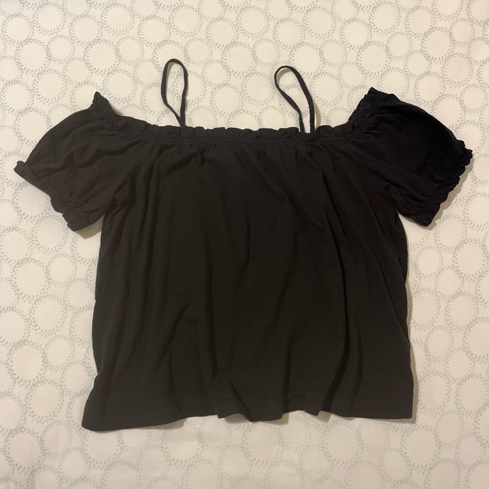 H&M Elegant Black Off-Shoulder Blouse